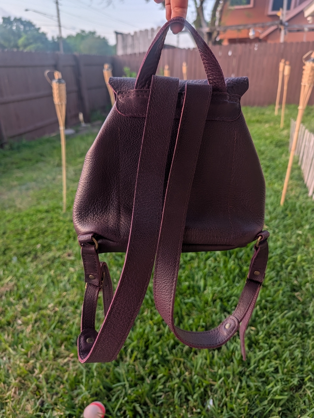 Elegant Purple Leather Backpack - Portland Leather Goods - Picture 11 of 11